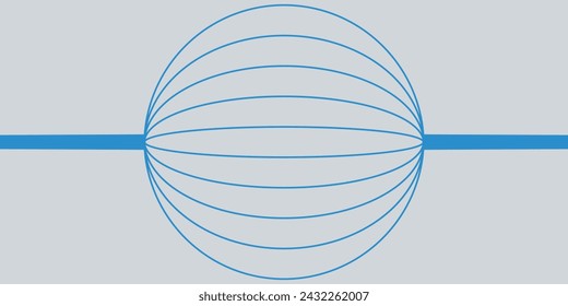 Abstract blue gradient geometric rounded shape on white background. Geometric stripe line art design. Minimal element. Modern futuristic concept.