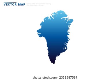 Resumen Gradiente azul del mapa de Groenlandia sobre el vector de fondo blanco.