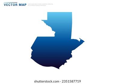 Abstract Blue gradient of Guatemala map on white background vector.