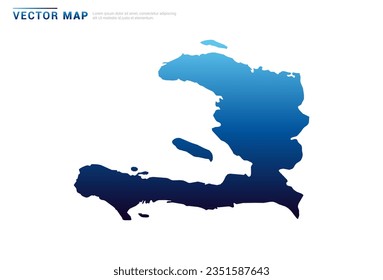 Resumen Gradiente azul de Haití mapa sobre el vector de fondo blanco.