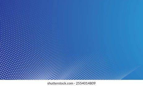 Abstract blue gradient with halftone background for backdrop or presentation