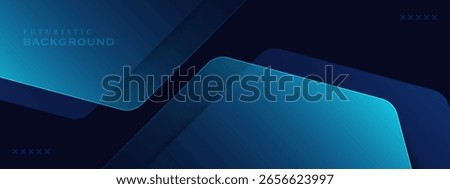 Abstract blue gradient hexagon background. Vector illustration for text. Social media covers, headers, and web banners.