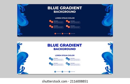 abstract blue gradient horizontal banner template collection