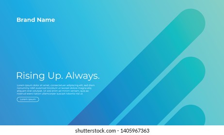 Abstract blue gradient landing page template vector