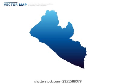 Resumen Gradiente azul de Liberia mapa sobre el vector de fondo blanco.