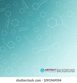 Abstract of blue gradient molecule science patterns background, Illustration vector eps10