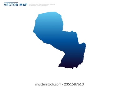 Resumen Gradiente azul de Paraguay mapa sobre el vector de fondo blanco.