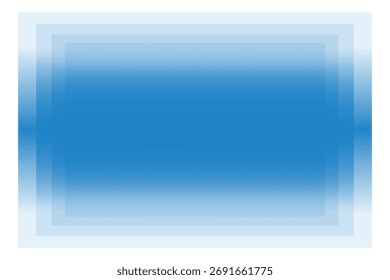Abstract blue gradient rectangle frame multiple layers white edge transparent background graphic element