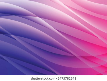 Abstrakter blauer Farbverlauf, roter dekorativer Linienmuster-Hintergrund. Vektorillustration.