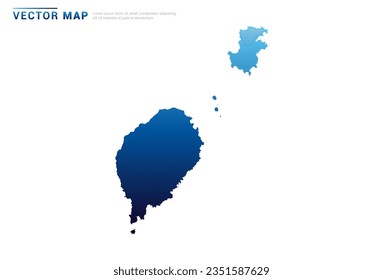 Abstract Blue gradient of Sao Tome map on white background vector.