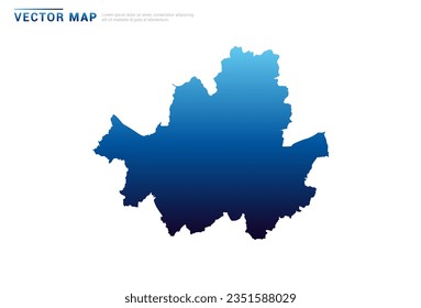 Abstract Blue gradient of Seoul map on white background vector.