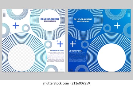 Design der Kollektion von abstrakten, blauen Farbverlauf-Social-Media-Postvorlagen