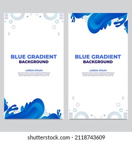 abstract blue gradient social media stories template collection design