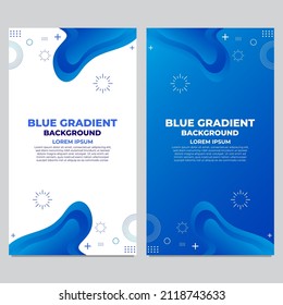 abstract blue gradient social media stories template collection design