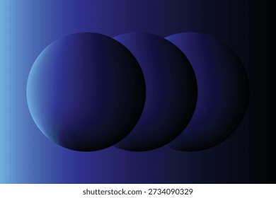 Abstract Blue Gradient Spheres on Dark Background