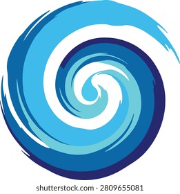 Abstract blue gradient spiral brush stroke shape with abstract artistic textured circular creative background illustration rotation isolated stylized paintwork swirling decorative