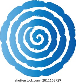 Abstract blue gradient spiral design element with gradient abstract brushstroke circular illustration artistic isolated textured decoration twisting centrifugal backdrop composition
