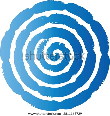 Abstract blue gradient spiral design element with gradient abstract brushstroke circular illustration artistic isolated textured decoration twisting centrifugal backdrop composition