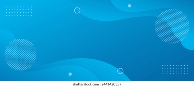 Abstract blue gradient vector background. Fluid wavy and geometric element. Dynamic shapes composition. Suitable for wallpapers, banners, events, templates, pages, and others