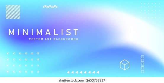 Fundo de vetor de gradiente azul abstrato com ondas brilhantes e elementos gráficos. Ilustração criativa moderna minimalista para banner, cartões, cartaz, capa, brochura, folheto, mídia social, anúncios
