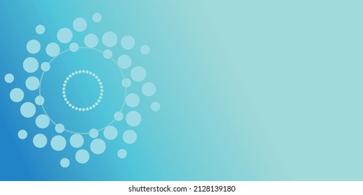 Abstract blue gradient vector banner. Dotted minimal contemporary long background