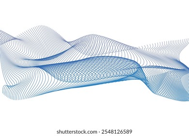 Abstrato azul gradiente onda elemento para design