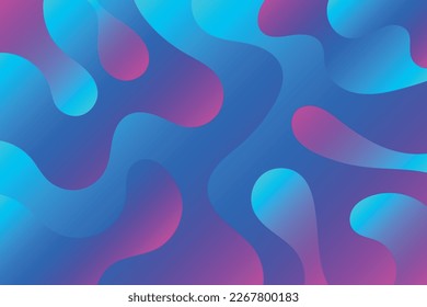 Abstract blue gradient wavy background design. Smooth layered shapes of waves illustration