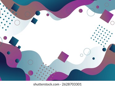 Abstract blue gradient wavy background. Design for banner. Vector illustration background.