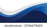 Abstract blue gradient wavy border frame for business footer design background