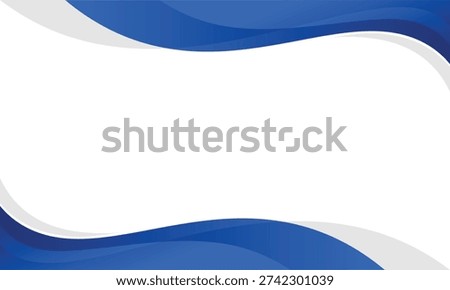 abstract blue gradient wavy border business banner for presentation background