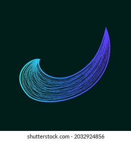 Abstract blue gradient wavy lines isolated vector element design for background. can use for poster, banner, flyer, pamphlet, leaflet, brochure, catalog, web, site, website, presentation backgrounds