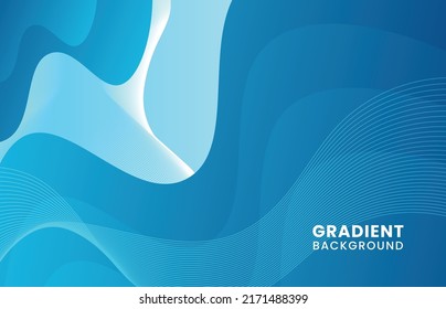 Abstract blue gradient wavy stripe line pattern design template. Dynamic design for cover background. illustration vector