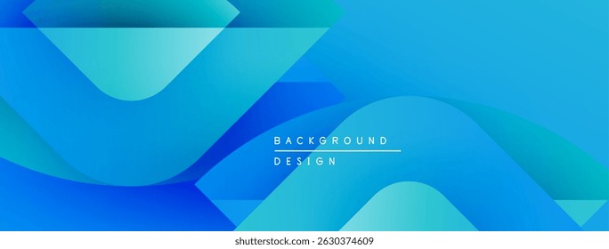 Abstract blue gradients create flowing shapes. Modern design elements suggest dynamic movement, smooth transitions. Minimal text reads background design.