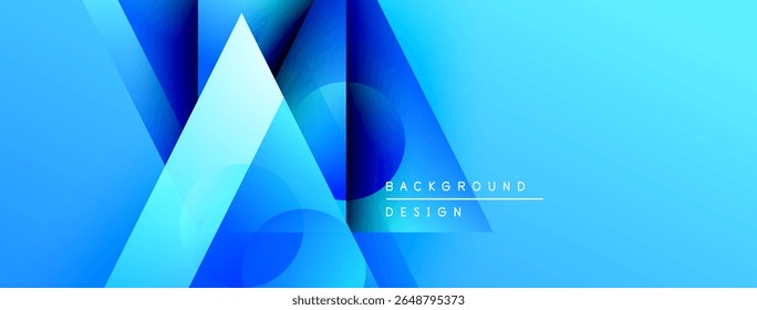 Gradientes azuis abstratos formam formas dinâmicas. O design moderno sugere tecnologia, inovação, estética limpa. Plano de fundo apresenta elementos de texto.