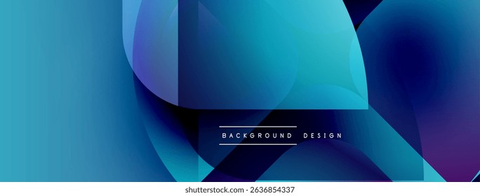 Abstract blue gradients overlap, creating dynamic visual effect. Modern design suitable for backgrounds, presentations. Smooth transitions present depth.