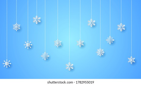 Resumen Gradinet Azul Gradinet Fondo Invierno Con Snowflakes Shadows Estilo De Diseño Vector