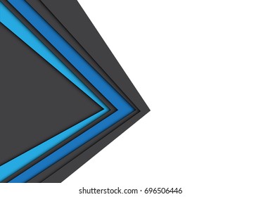 Abstract blue gray arrow on white blank space for text place design modern futuristic creative background vector illustration.
