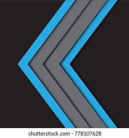 Abstract blue gray arrow on black design modern futuristic background vector illustration.