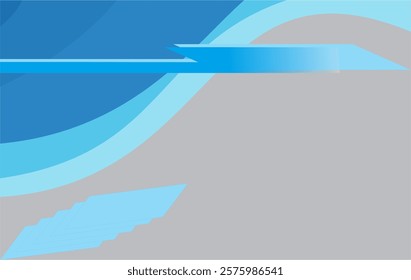 Abstract Blue and Gray Background With Curved and Flowing Wave Elements