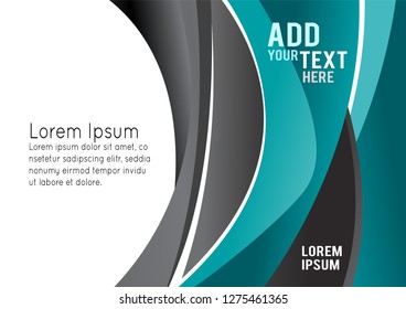 Abstract blue and gray background with wave - brochure design or flyer