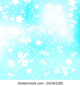 abstract blue and gray dots stars and sale background eps10