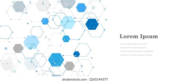 abstract blue gray hexagon, geometric texture background, scientific technology, network concept