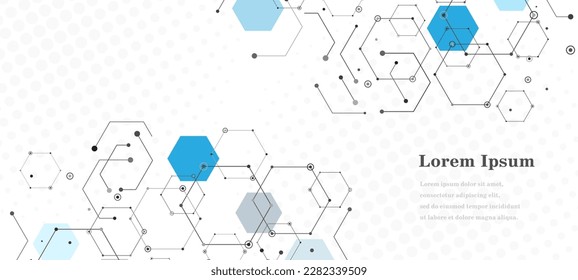 abstract blue gray hexagon, geometric texture background, scientific technology, network concept
