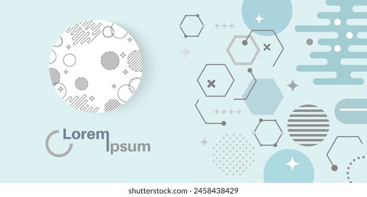 abstract blue gray hexagon. geometric circle texture background. scientific technology. network concept.