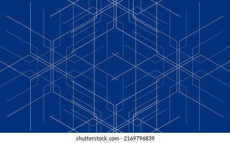 abstract blue gray hexagon, network or electric image, geometric texture background, scientific technology, engineering concept
