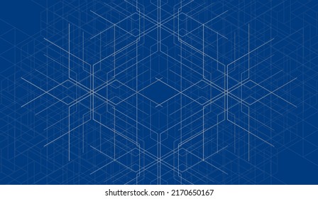 abstract blue gray hexagon, network or electric image, geometric texture background, scientific technology, engineering concept