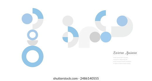 abstract blue gray round. geometric circle icon background. retro styled pattern. traditional concept.