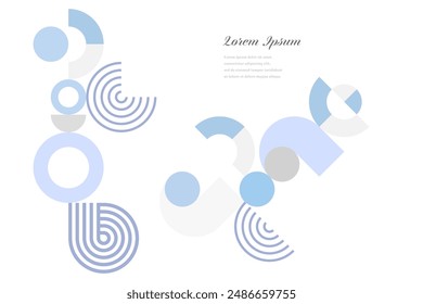 abstract blue gray round. geometric circle icon background. retro styled pattern. traditional concept.