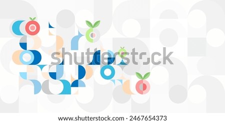 abstract blue gray round. geometric circle texture background. retro styled pattern. vegetables and fruits concept.