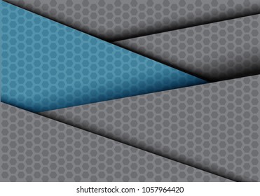 Abstract blue gray triangle on hexagon mesh design modern futuristic background vector illustration.